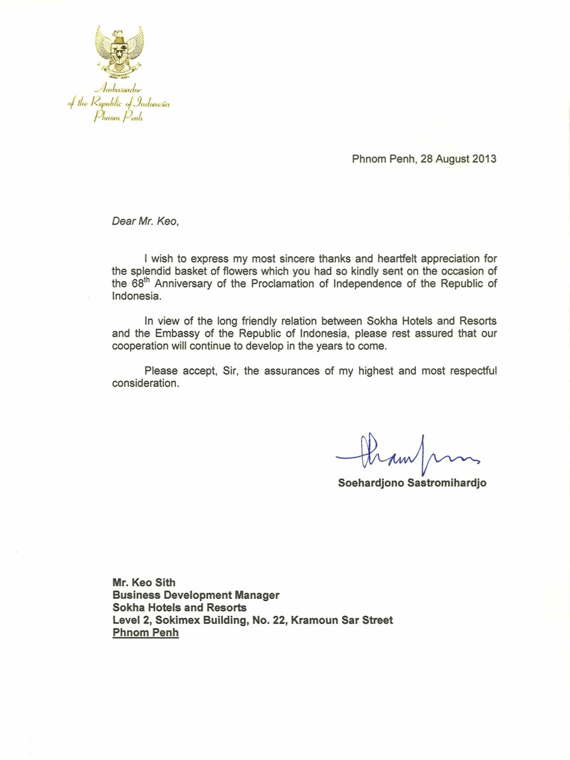 appreciation letter to restaurant sokha hotels and resort the hospitality provider appreciation letter to restaurant sokha hotels and resort the hospitality provider
